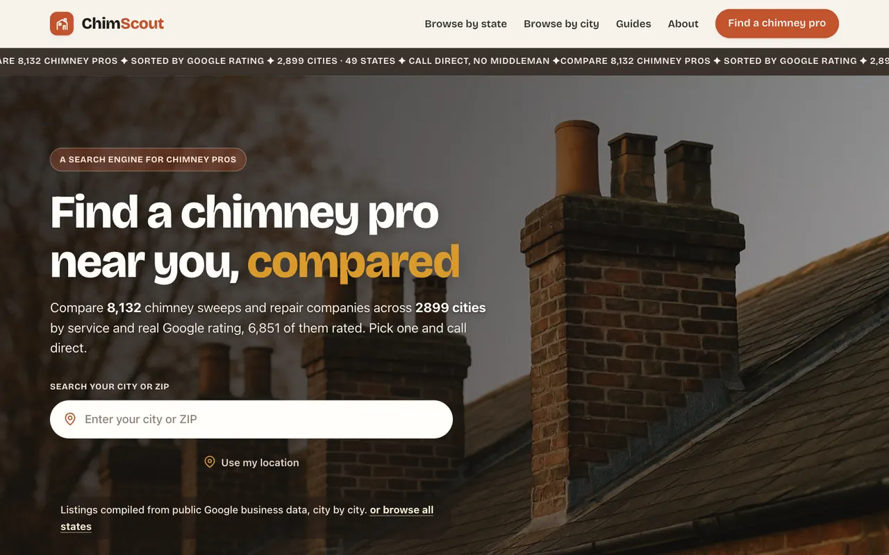 Screenshot of chimscout.com